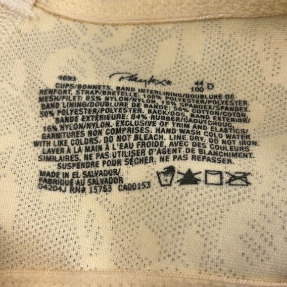 Playtex Womens 18 Hour Tricot Comfort Strap Wire-Free Bra 4693 Cream Floral 40D - Picture 5 of 6